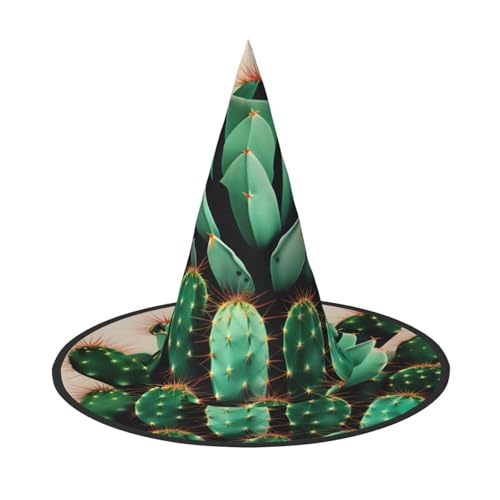 GaxfjRu Kaktus-Kunstdruck, Halloween-Hexenhut, Hexenkostüm, Zubehör für Halloween, Cosplay, Party, Urlaub, Dekoration, 3 Stück von GaxfjRu
