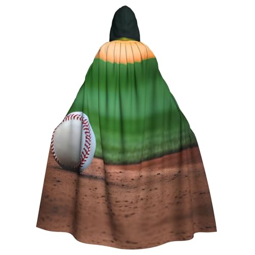 GaxfjRu Kapuzenumhang mit Baseball-Druck, mittelalterlicher Wikingerumhang mit Kapuze, Halloween, Renaissance-Umhang von GaxfjRu