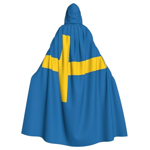 GaxfjRu Kapuzenumhang mit schwedischer Flagge, mittelalterlicher Wikingerumhang mit Kapuze, Halloween, Renaissance-Umhang GaxfjRu Kapuzenumhang mit schwedischer Flagge, mittelalterlicher Wikingerumhang mit Kapuze, Halloween, Renaissance-Umhang von GaxfjRu