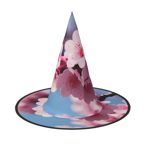 GaxfjRu Kirschblüten Druck Halloween Hexenhut Hexen Kostüm Zubehör für Halloween Cosplay Party Urlaub Dekoration 3 Stück von GaxfjRu