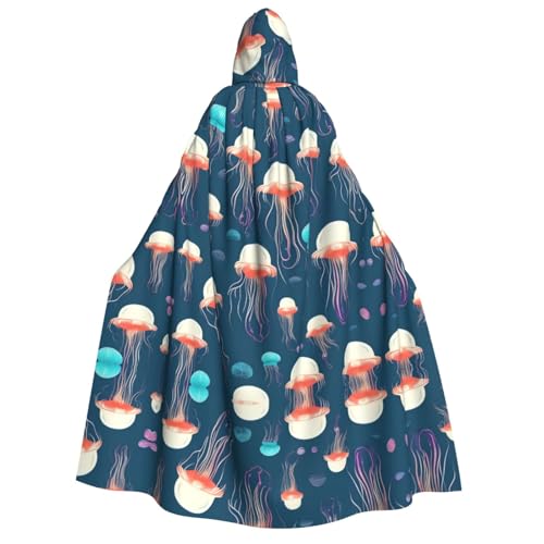 GaxfjRu Langer Kapuzenumhang mit Quallenmuster, Uni, Kapuzenumhang, Halloween, Weihnachten, Kostüme, Partyumhang GaxfjRu Langer Kapuzenumhang mit Quallenmuster, Uni, Kapuzenumhang, Halloween, Weihnachten, Kostüme, Partyumhang von GaxfjRu