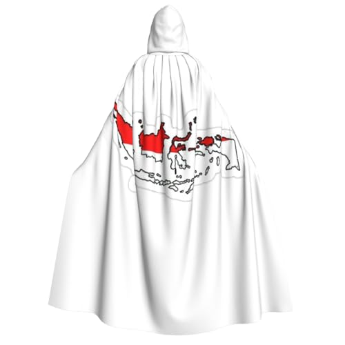 GaxfjRu Langer Kapuzenumhang mit indonesischer Flagge, Uni, Kapuzenumhang, Halloween, Weihnachten, Kostüme, Partyumhang GaxfjRu Langer Kapuzenumhang mit indonesischer Flagge, Uni, Kapuzenumhang, Halloween, Weihnachten, Kostüme, Partyumhang von GaxfjRu
