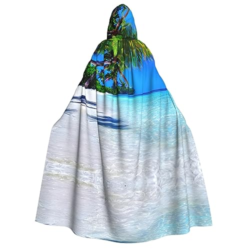 GaxfjRu Langer Kapuzenumhang mit tropischem weißem Sand, Strand und Ozean, Uni, Kapuzenumhang, Halloween, Weihnachten, Kostüme, Partyumhang GaxfjRu Langer Kapuzenumhang mit tropischem weißem Sand, Strand und Ozean, Uni, Kapuzenumhang, Halloween, Weihnachten, Kostüme, Partyumhang von GaxfjRu