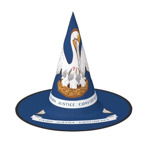 GaxfjRu Louisiana State Flag Print Halloween Hexenhut, Hexenkostüm, Zubehör für Halloween, Cosplay, Party, Urlaub, Dekoration, 3 Stück von GaxfjRu