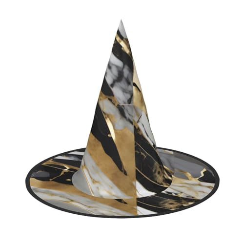 GaxfjRu Luxus Marmor Druck Halloween Hexenhut Hexe Kostüm Zubehör für Halloween Cosplay Party Urlaub Dekoration 3 Stück von GaxfjRu