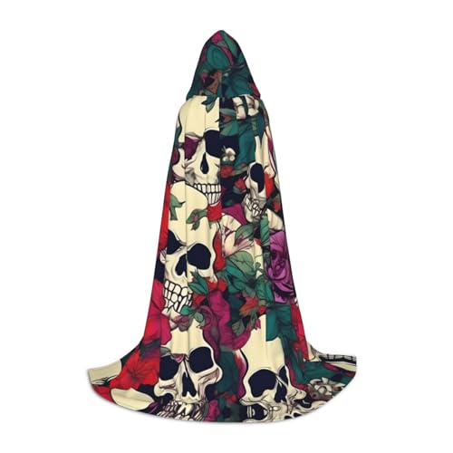 GaxfjRu Mittelalterlicher Kapuzenumhang mit Kapuze und Totenköpfen und floralem Totenkopf-Druck, für Herren, Halloween, Renaissance-Kostüm, Wikinger-Stil GaxfjRu Mittelalterlicher Kapuzenumhang mit Kapuze und Totenköpfen und floralem Totenkopf-Druck, für Herren, Halloween, Renaissance-Kostüm, Wikinger-Stil von GaxfjRu