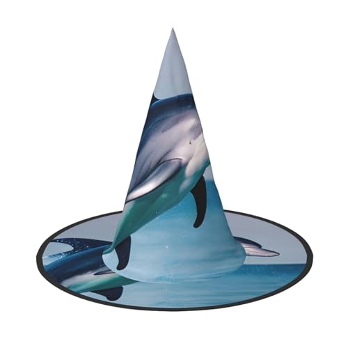 GaxfjRu Niedlicher Delfin-Druck, Halloween-Hexenhut, Hexenkostüm, Zubehör für Halloween, Cosplay, Party, Urlaub, Dekoration, 3 Stück GaxfjRu Niedlicher Delfin-Druck, Halloween-Hexenhut, Hexenkostüm, Zubehör für Halloween, Cosplay, Party, Urlaub, Dekoration, 3 Stück von GaxfjRu