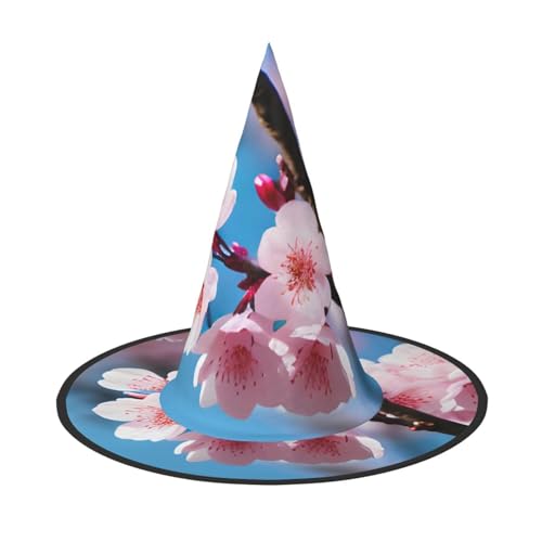 GaxfjRu Rosa Kirschblüten Druck Halloween Hexenhut Hexe Kostüm Zubehör für Halloween Cosplay Party Urlaub Dekoration 3 Stück GaxfjRu Rosa Kirschblüten Druck Halloween Hexenhut Hexe Kostüm Zubehör für Halloween Cosplay Party Urlaub Dekoration 3 Stück von GaxfjRu