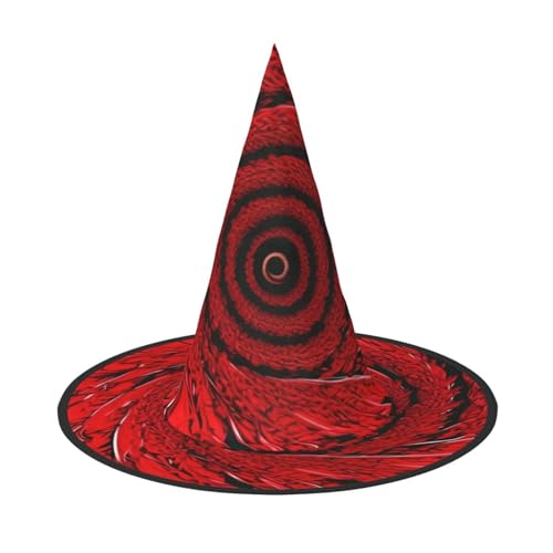GaxfjRu Roter Blumen-Wirbel-Spiraldruck, Halloween-Hexenhut, Hexenkostüm, Zubehör für Halloween, Cosplay, Party, Urlaub, Dekoration, 3 Stück von GaxfjRu
