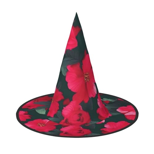 GaxfjRu Roter rosa Blumendruck, Halloween-Hexenhut, Hexenkostüm, Zubehör für Halloween, Cosplay, Party, Urlaub, Dekoration, 3 Stück GaxfjRu Roter rosa Blumendruck, Halloween-Hexenhut, Hexenkostüm, Zubehör für Halloween, Cosplay, Party, Urlaub, Dekoration, 3 Stück von GaxfjRu