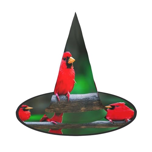 GaxfjRu Roter süßer Vogel-Druck, Halloween-Hexenhut, Hexenkostüm, Zubehör für Halloween, Cosplay, Party, Urlaub, Dekoration, 3 Stück von GaxfjRu