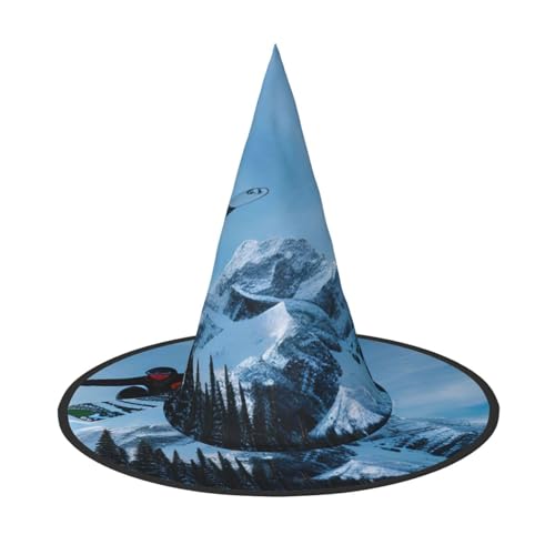 GaxfjRu Snowboard-Druck, Halloween-Hexenhut, Hexenkostüm, Zubehör für Halloween, Cosplay, Party, Urlaub, Dekoration, 3 Stück GaxfjRu Snowboard-Druck, Halloween-Hexenhut, Hexenkostüm, Zubehör für Halloween, Cosplay, Party, Urlaub, Dekoration, 3 Stück von GaxfjRu