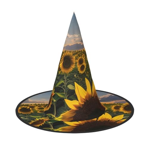 GaxfjRu Sonnenblumen, Sonnenlicht, Druck, Halloween, Hexenhut, Hexenkostüm, Zubehör für Halloween, Cosplay, Party, Urlaub, Dekoration, 3 Stück von GaxfjRu