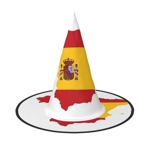 GaxfjRu Spanische Flagge Karte Druck Halloween Hexenhut Hexe Kostüm Zubehör für Halloween Cosplay Party Urlaub Dekoration 3 Stück von GaxfjRu
