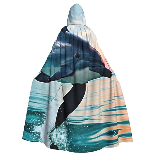 GaxfjRu Süßer Delfin-Spring-Druck, Kapuzenumhang, Mittelalterlicher Wikingerumhang mit Kapuze, Halloween, Renaissance-Umhang GaxfjRu Süßer Delfin-Spring-Druck, Kapuzenumhang, Mittelalterlicher Wikingerumhang mit Kapuze, Halloween, Renaissance-Umhang von GaxfjRu