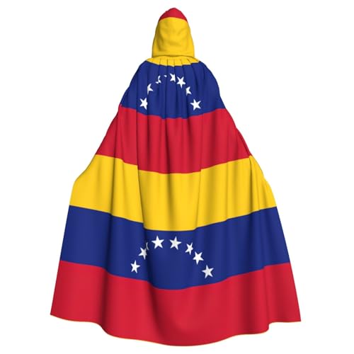 GaxfjRu Umhang mit Flagge von Venezuela, mittelalterlicher Wikingerumhang mit Kapuze, Halloween, Renaissance, Umhang von GaxfjRu