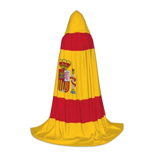 GaxfjRu Umhang mit Kapuze und spanischer Flagge, mittelalterlicher Umhang mit Kapuze, für Herren, Halloween, Renaissance-Kostüm, Wikinger-Stil von GaxfjRu