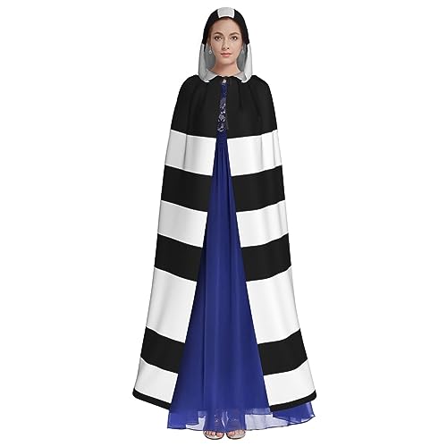 GaxfjRu Umhang mit Streifen, schwarz-weiß, HD-Druck, für Halloween, Cosplay und mehr. Einzigartiger Kapuzenumhang. Vielseitiges Kostüm GaxfjRu Umhang mit Streifen, schwarz-weiß, HD-Druck, für Halloween, Cosplay und mehr. Einzigartiger Kapuzenumhang. Vielseitiges Kostüm von GaxfjRu