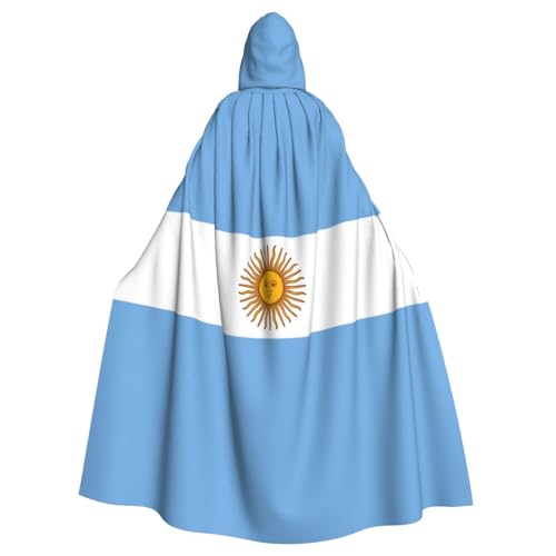 GaxfjRu Umhang mit argentinischer Flagge, mittelalterlicher Wikingerumhang mit Kapuze, Halloween, Renaissance, Umhang von GaxfjRu