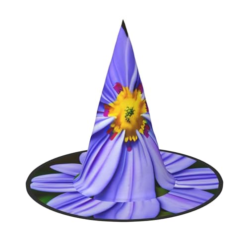 GaxfjRu Violetter Blumendruck, Halloween-Hexenhut, Hexenkostüm, Zubehör für Halloween, Cosplay, Party, Urlaub, Dekoration, 3 Stück von GaxfjRu