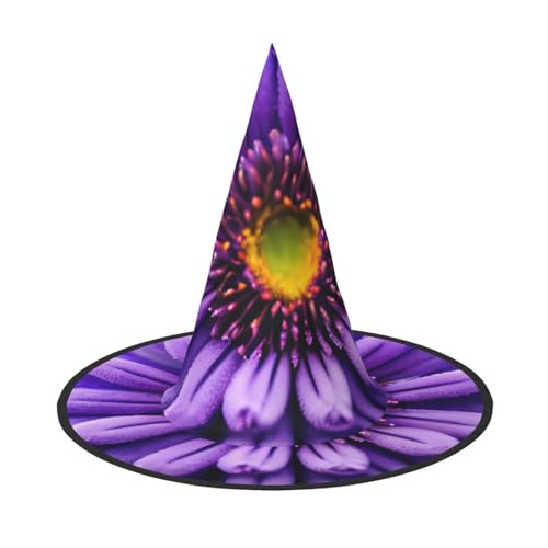 GaxfjRu Violetter Lavendelblüten-Druck, Halloween-Hexenhut, Hexenkostüm, Zubehör für Halloween, Cosplay, Party, Urlaub, Dekoration, 3 Stück von GaxfjRu