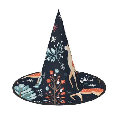 GaxfjRu Weihnachtsbäume Hirsch Druck Halloween Hexenhut Hexe Kostüm Zubehör für Halloween Cosplay Party Urlaub Dekoration 3 Stück GaxfjRu Weihnachtsbäume Hirsch Druck Halloween Hexenhut Hexe Kostüm Zubehör für Halloween Cosplay Party Urlaub Dekoration 3 Stück von GaxfjRu