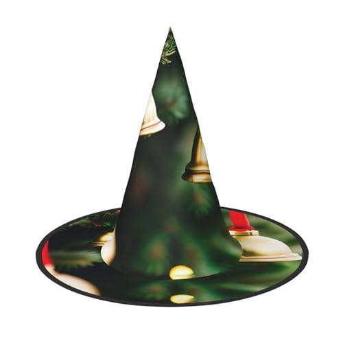 GaxfjRu Weihnachtsbaum und Glocken Druck Halloween Hexenhut Hexe Kostüm Zubehör für Halloween Cosplay Party Urlaub Dekoration 3 Stück von GaxfjRu