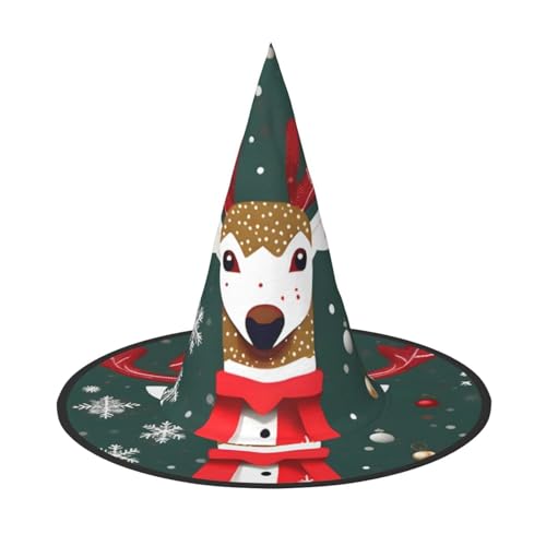 GaxfjRu Weihnachtshirsch-Druck, Halloween-Hexenhut, Hexenkostüm, Zubehör für Halloween, Cosplay, Party, Urlaub, Dekoration, 3 Stück von GaxfjRu