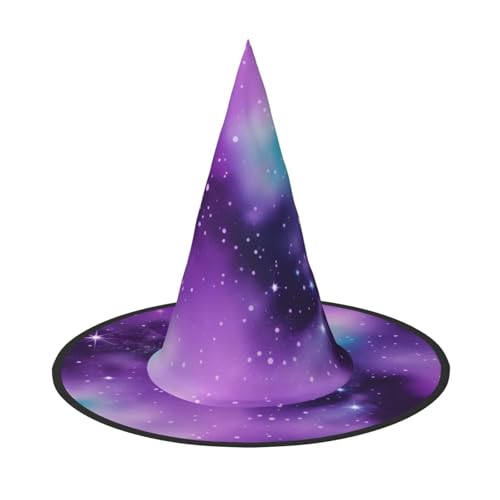 Magische Galaxie, Himmel, violetter Druck, Halloween-Hexenhut, Hexenkostüm, Zubehör für Halloween, Cosplay, Party, Urlaub, Dekoration, 3 Stück Magische Galaxie, Himmel, violetter Druck, Halloween-Hexenhut, Hexenkostüm, Zubehör für Halloween, Cosplay, Party, Urlaub, Dekoration, 3 Stück von GaxfjRu