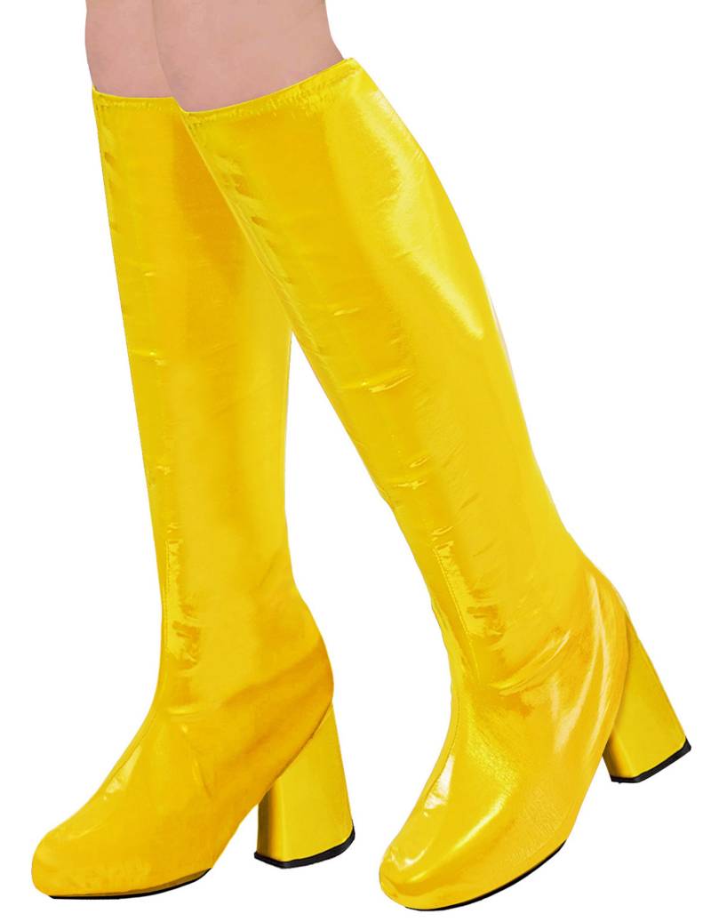 Schuhüberzüge Disco-Stiefel gelb von WIDMANN