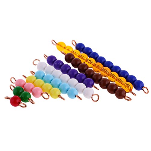 Gazechimp Montessori Mathematik 1-10 Perlen Zahlen Bar Kinder Zählen Training Lernspielzeug-Multicolor von Gazechimp