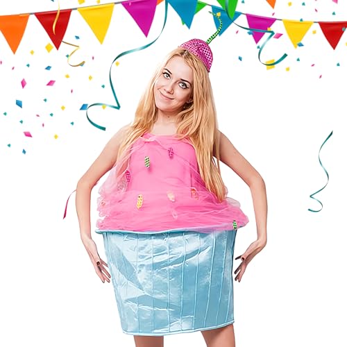 Gazocua Cupcake Kostüm Erwachsene - Cosplay Kostüme - Ärmelloses Rollenspielkleid Mit Hut Für Festtage Bühnenauftritte Theateraufführungen Familienfeiern Gazocua Cupcake Kostüm Erwachsene - Cosplay Kostüme - Ärmelloses Rollenspielkleid Mit Hut Für Festtage Bühnenauftritte Theateraufführungen Familienfeiern von Gazocua