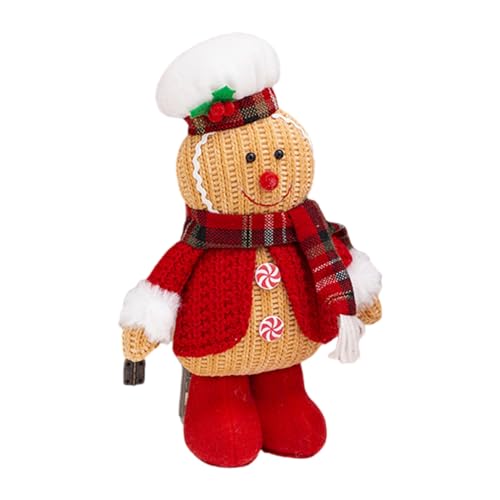 Gazocua Plüsch-Lebkuchenmann,Lebkuchenmann-Stofftier,Kreatives Weihnachtsplüschkissen - Niedliche, lustige Plüschtiere in Lebkuchenform für Sofa, Weihnachtsfeier, Dekoration, Weihnachtsbaum von Gazocua