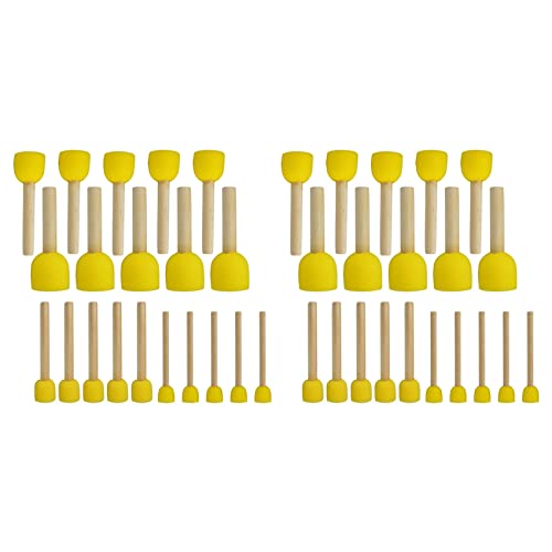 Gbloodst 40 Stueck Runde Schwaemme Pinsel Set Kinder Malwerkzeuge - Schwamm Malerei Set DIY Malwerkzeuge In 4 Groessen von Gbloodst