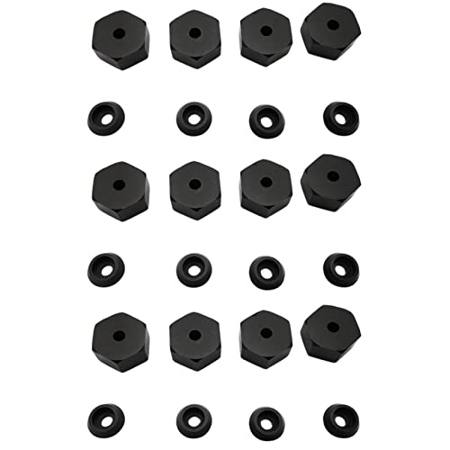 Gbloodst Sechskant-Radnabenadapter aus Metall, 12 Stück, 5 mm auf 12 mm, für D12 C24 C34 B24 B36 MN D90 D99 RC Car Upgrade Teile, Schwarz von Gbloodst