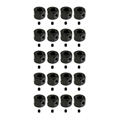 Gbloodst Sechskant-Radnabenkombinationsadapter aus Metall, 20 Stück, 5 mm, 12 mm, für D12 C14 C24 B14 B16 MN D90 D91 RC Auto Upgrade-Teile, Schwarz von Gbloodst