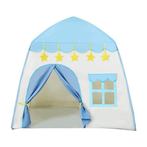 Gbloodst Spielzelt für Drinnen und Draußen, Prinzessinnenzelt Als Geschenk für Mädchen, Großes Hauszelt für Kleinkinder, Langlebig, Einfach Aufzubauen, Einfach zu Verwenden, Blau von Gbloodst