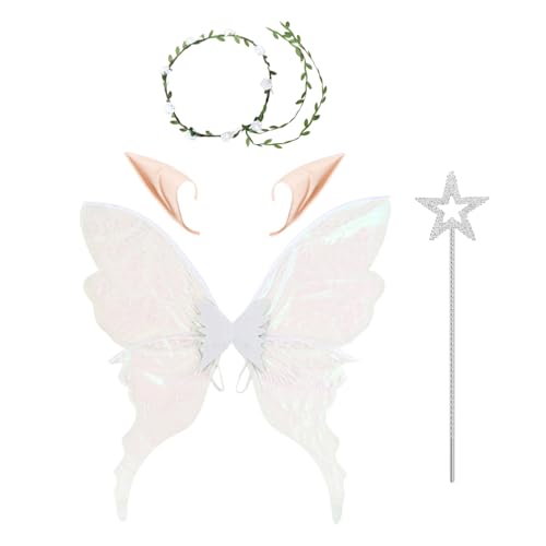 Gcerfby Cosplay Schmetterlingsfee Outfit - Schmetterlingskostüm Flügel Für Halloween - Elastische Verkleidungs-Accessoires Mit Blumenhaarreif Für Kinder Und Erwachsene Gcerfby Cosplay Schmetterlingsfee Outfit - Schmetterlingskostüm Flügel Für Halloween - Elastische Verkleidungs-Accessoires Mit Blumenhaarreif Für Kinder Und Erwachsene von Gcerfby