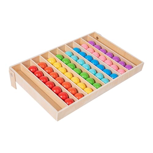 Gcerfby Farben Zuordnung Spielzeug,Bälle Farbensortierspiel | Holzspielzeug Zur Intelligenzförderung,Für Mädchen Klassenzimmer Hausunterricht Kindergarten Nachhilfe Reisen Geburtstag Weihnachten von Gcerfby