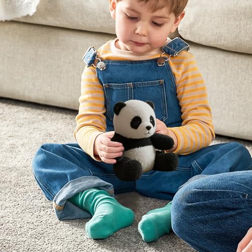 Gcerfby Realistisches Panda Plüschspielzeug, hugartiges Design, 21x15x13 cm, Pandy Ai Plüsch mit ultraloftem Pelzen, realistischem emotionalem Begleitspielzeug, Huggable, für beruhigende Schlaf von Gcerfby