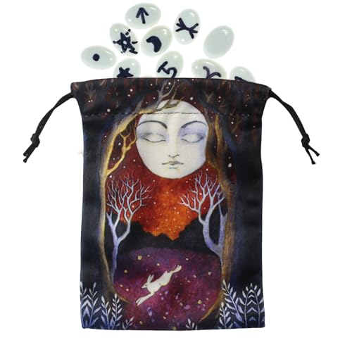 Gcerfby Tarot Beutel, Samt Kordelzug Würfeltasche, Doppelseitig Bedruckt Aufbewahrung für Transport Reisen Camping Garten Küche Wohnheim Klassenraum Büro Schrank von Gcerfby