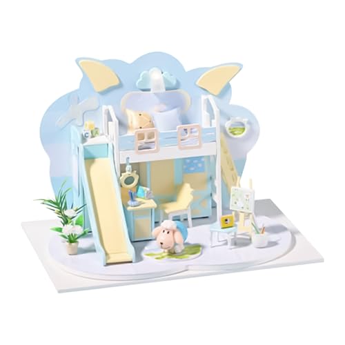 Nettes schafförmiges Puppenhaus, schafförmige Miniaturhaus, D-IY-Bastelsatz mit Möbeln, kreatives Gebäudespielzeug, dekoratives Spielprojekt, 18x13x13,5 cm, für Frauen, Teenager, Weihnachten Nettes schafförmiges Puppenhaus, schafförmige Miniaturhaus, D-IY-Bastelsatz mit Möbeln, kreatives Gebäudespielzeug, dekoratives Spielprojekt, 18x13x13,5 cm, für Frauen, Teenager, Weihnachten von Gcerfby