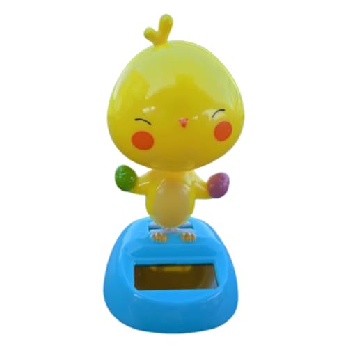 Solar angetriebener Hühnerschmuck, Solar Dancing Chick Ornamente, niedliche Nicht-Rutsch-Armaturenbrettfiguren, 10x5 cm, nicht rutschfest, leicht zu platzieren, perfekt für Fahrzeugkonsole, Haus- oder von Gcerfby