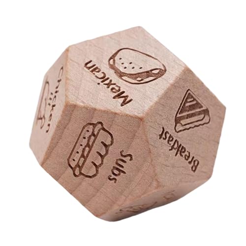 Valentinstags-Lebensmittelwürfel, 12-seitige Würfel, polyedrisch, Holzwürfel, Entscheidung, vielseitiges Mahlzeiten-Spiel, perfekte besondere Anlässe, 3,4 x 3 cm, für Familie, Freunde, Paare Valentinstags-Lebensmittelwürfel, 12-seitige Würfel, polyedrisch, Holzwürfel, Entscheidung, vielseitiges Mahlzeiten-Spiel, perfekte besondere Anlässe, 3,4 x 3 cm, für Familie, Freunde, Paare von Gcerfby