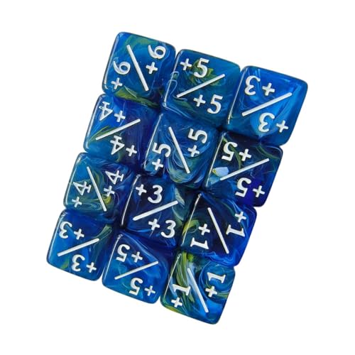 Gcljlmy 10 Stück Zählerwürfelzähler Mathematik-Lehrmittel Addition und Subtraktion Acryl für Brettspiele Mathematische D6-Würfel Sechsseitig (Blau) von Gcljlmy