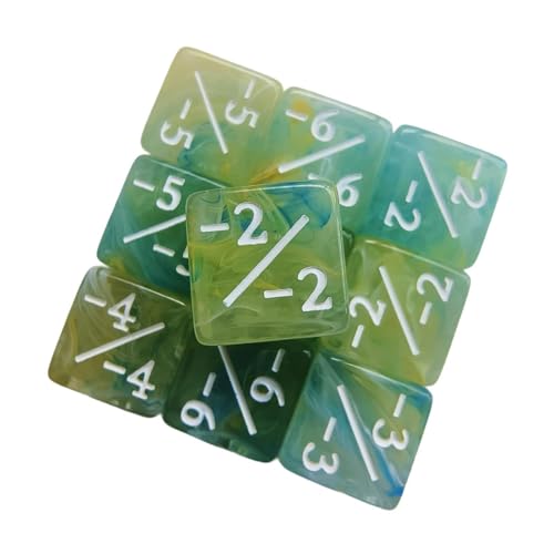 Gcljlmy 10 Stück Zählerwürfelzähler Mathematik-Lehrmittel Addition und Subtraktion Acryl für Brettspiele Mathematische D6-Würfel Sechsseitig (Blau Gelb) von Gcljlmy
