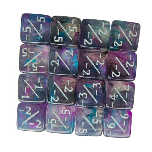 Gcljlmy 10 Stück Zählerwürfelzähler Mathematik-Lehrmittel Addition und Subtraktion Acryl für Brettspiele Mathematische D6-Würfel Sechsseitig (Grün Lila) von Gcljlmy