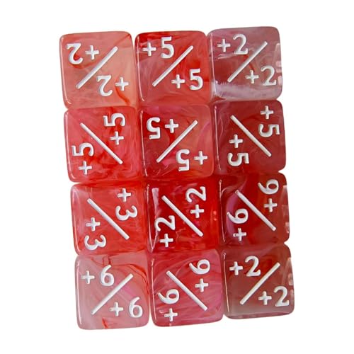 Gcljlmy 10 Stück Zählerwürfelzähler Mathematik-Lehrmittel Addition und Subtraktion Acryl für Brettspiele Mathematische D6-Würfel Sechsseitig (Rot) von Gcljlmy
