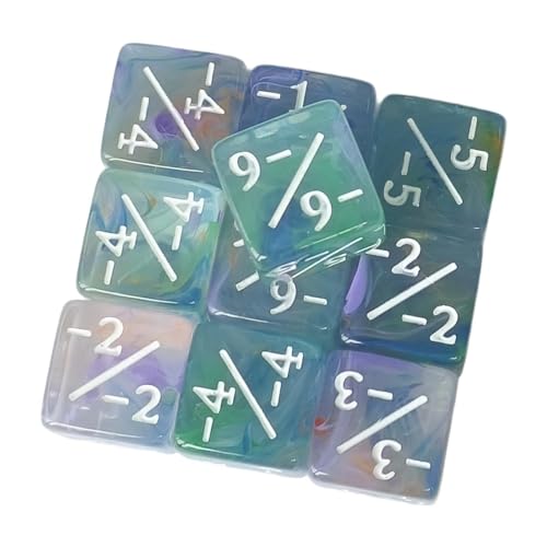Gcljlmy 10 Stück Zählerwürfelzähler Mathematik-Lehrmittel Addition und Subtraktion Acryl für Brettspiele Mathematische D6-Würfel Sechsseitig (Rotlila) von Gcljlmy