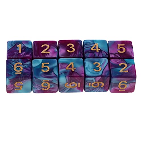 Gcljlmy 10 pcs D6 Würfel Spielwürfel für D & D TRPG Partei Brettspiel - Lila + Blau Gcljlmy 10 pcs D6 Würfel Spielwürfel für D & D TRPG Partei Brettspiel - Lila + Blau von Gcljlmy